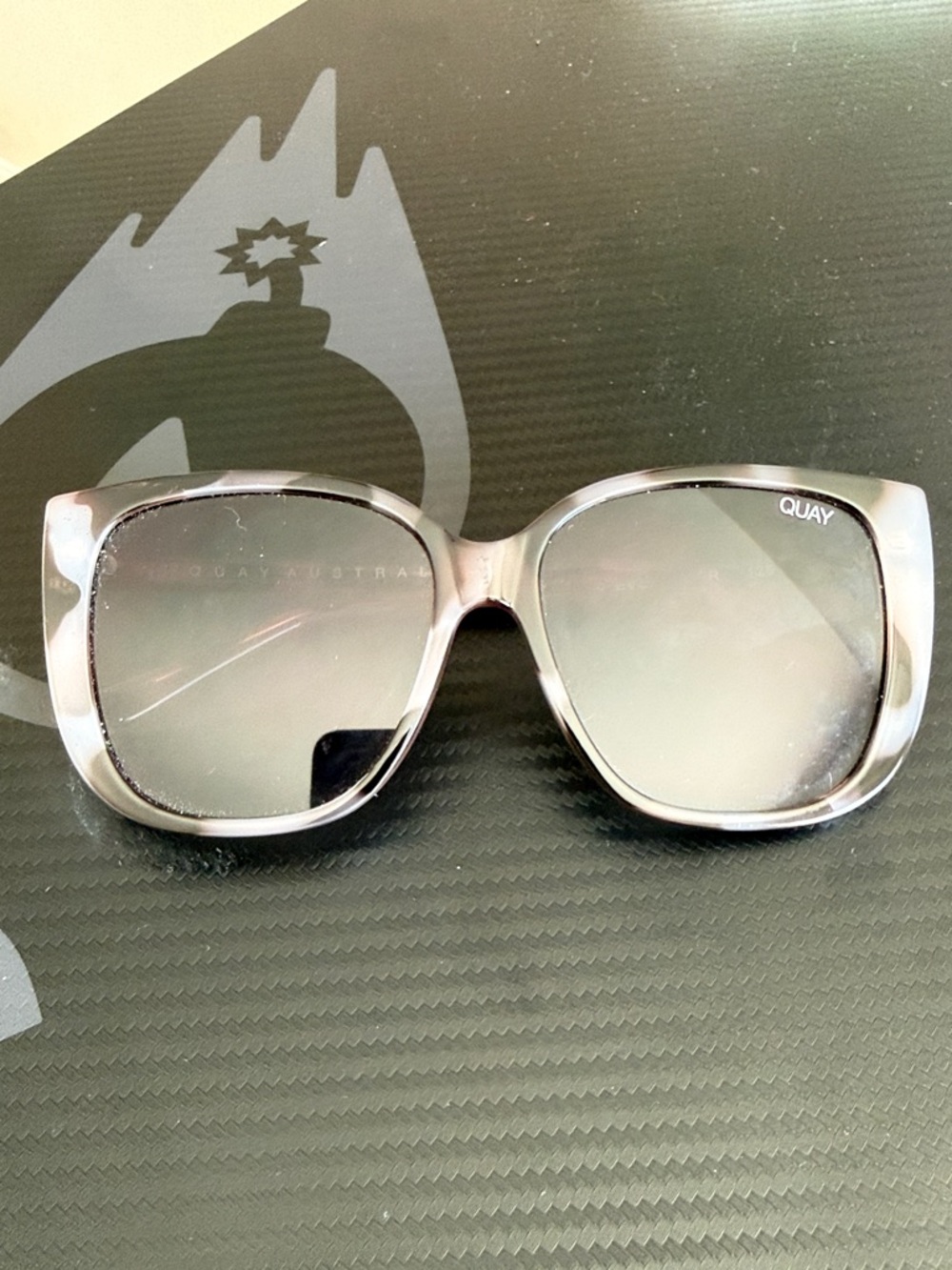 Quay Australia Oversized Square Sunglasses in Gray Fade